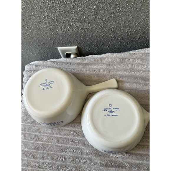2 Corning Ware Cornflower Blue Range P-81-B 1 PT. & P-82-B 1.5 PT. MISMATCH LID! - Picture 2 of 16